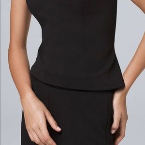 WHBM Ponte Bustier Black Size 6 NWT